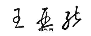 駱恆光王亞能草書個性簽名怎么寫