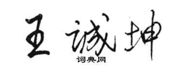 駱恆光王誠坤行書個性簽名怎么寫