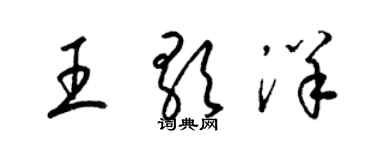 梁錦英王歌洋草書個性簽名怎么寫
