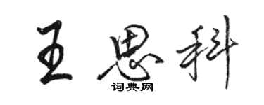 駱恆光王思科行書個性簽名怎么寫