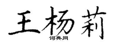 丁謙王楊莉楷書個性簽名怎么寫