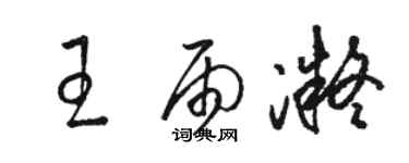 駱恆光王雨凝草書個性簽名怎么寫