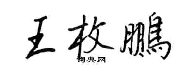 王正良王枚鵬行書個性簽名怎么寫