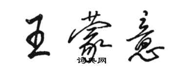 駱恆光王蒙意行書個性簽名怎么寫