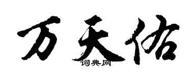 胡問遂萬天佑行書個性簽名怎么寫