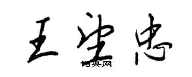 王正良王望忠行書個性簽名怎么寫