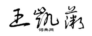 曾慶福王凱薇草書個性簽名怎么寫