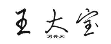 駱恆光王大寶行書個性簽名怎么寫