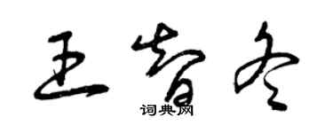 曾慶福王智冬草書個性簽名怎么寫