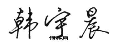 駱恆光韓宇晨行書個性簽名怎么寫