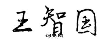 曾慶福王智國行書個性簽名怎么寫