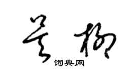 梁錦英吳柳草書個性簽名怎么寫