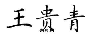 丁謙王貴青楷書個性簽名怎么寫