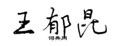 曾慶福王郁昆行書個性簽名怎么寫