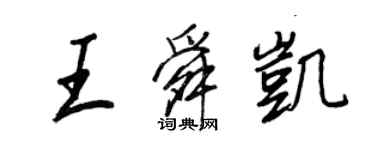 王正良王舜凱行書個性簽名怎么寫