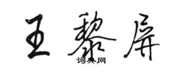 駱恆光王黎屏行書個性簽名怎么寫