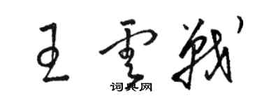 駱恆光王雲戰草書個性簽名怎么寫