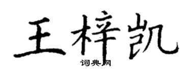 丁謙王梓凱楷書個性簽名怎么寫