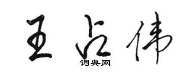 駱恆光王占偉行書個性簽名怎么寫