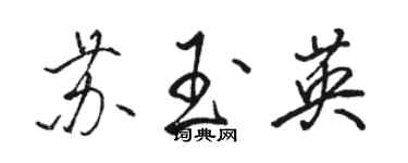 駱恆光蘇玉英行書個性簽名怎么寫