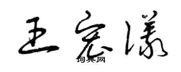 曾慶福王宏儀草書個性簽名怎么寫