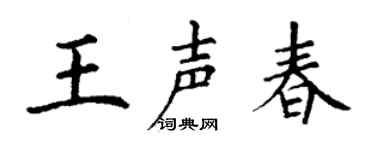 丁謙王聲春楷書個性簽名怎么寫