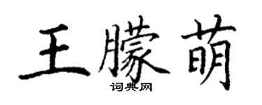 丁謙王朦萌楷書個性簽名怎么寫