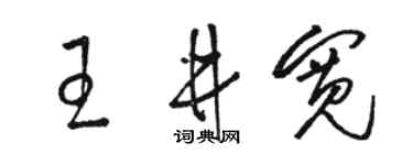 駱恆光王井寬草書個性簽名怎么寫