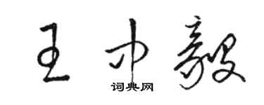 駱恆光王中毅草書個性簽名怎么寫