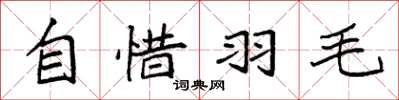 袁強自惜羽毛楷書怎么寫