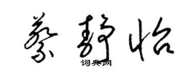 梁錦英蔡靜怡草書個性簽名怎么寫