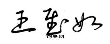 曾慶福王慰如草書個性簽名怎么寫