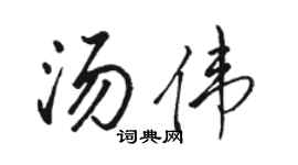 駱恆光湯偉行書個性簽名怎么寫