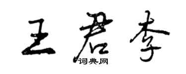 曾慶福王君李行書個性簽名怎么寫