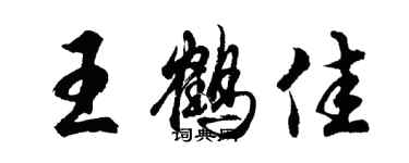 胡問遂王鶴佳行書個性簽名怎么寫