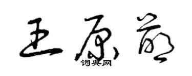 曾慶福王原萌草書個性簽名怎么寫