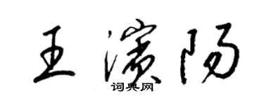 梁錦英王濱陽草書個性簽名怎么寫