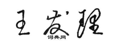 駱恆光王發理草書個性簽名怎么寫