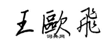 王正良王歐飛行書個性簽名怎么寫