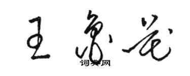 駱恆光王魯花草書個性簽名怎么寫