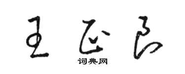 駱恆光王正良草書個性簽名怎么寫