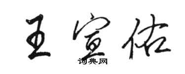 駱恆光王宣佑行書個性簽名怎么寫