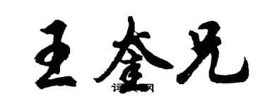 胡問遂王奎兄行書個性簽名怎么寫