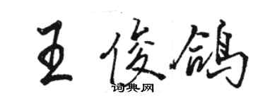 駱恆光王俊鴿行書個性簽名怎么寫