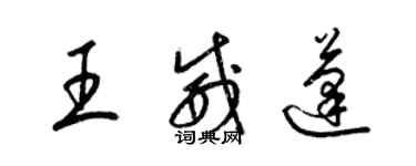 梁錦英王威蓬草書個性簽名怎么寫