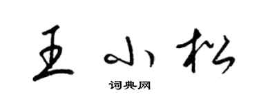 梁錦英王小松草書個性簽名怎么寫