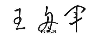 駱恆光王舟軍草書個性簽名怎么寫