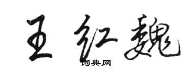 駱恆光王紅魏行書個性簽名怎么寫