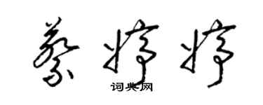 梁錦英蔡婷婷草書個性簽名怎么寫