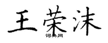 丁謙王榮沫楷書個性簽名怎么寫
